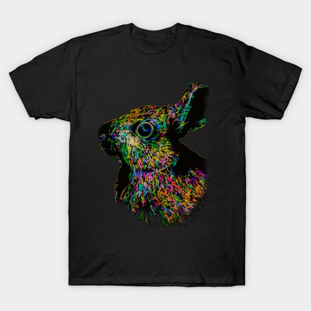 Neon Rabbit - Abstract animal tee art T-Shirt by VeryPeculiar